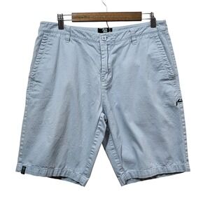 Rusty Mens Light Blue Cotton Twill Flat Front Walk Shorts Casual Surfwear